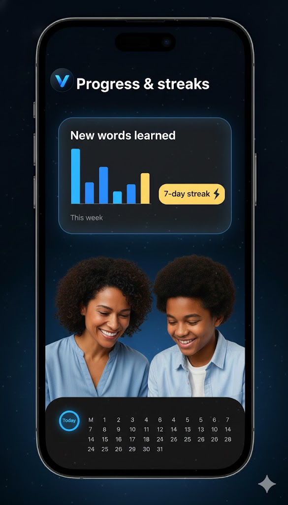 Vorli progress and streaks screen